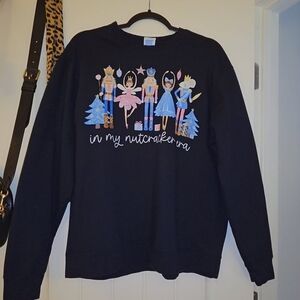 Black Women's Christmas Sweatshirt - "In My Nutcracker Era" Design - Size Large